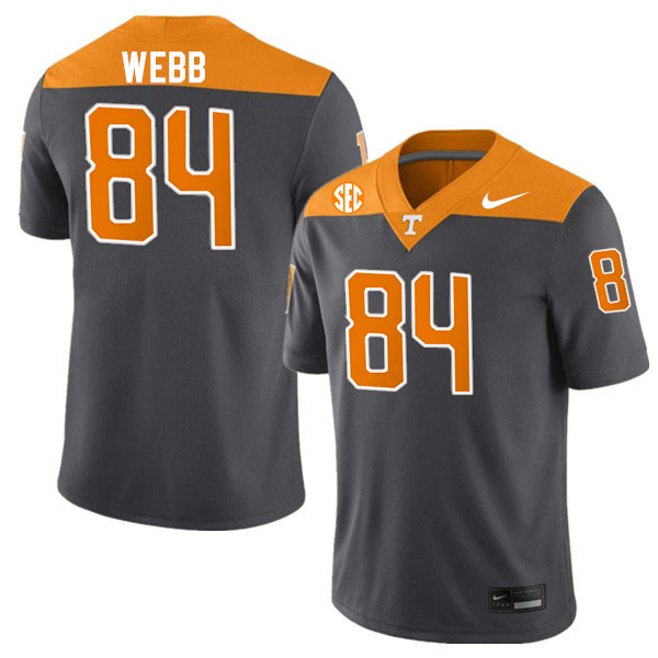 Tennessee Volunteers #84 Kaleb Webb College Football Jerseys Stitched Sale-Anthracite